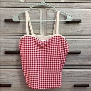 Red Gingham Athletic Tank top
